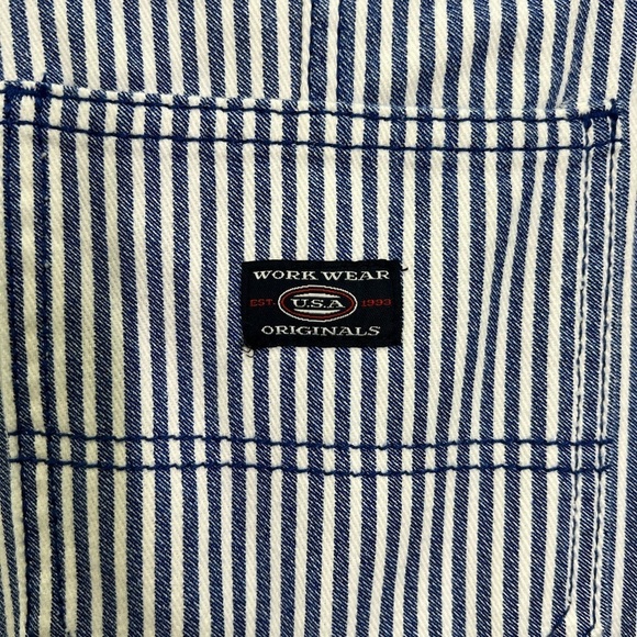 H&M - NWT Twill Dungarees Blue And White Stripe Adjustable Strap Overalls XXS - Picture 8 of 13